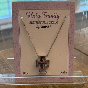 GANZ Ruby Cross Necklace 18”